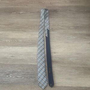 Silk Classic Plaid Tie in Blue and Gray